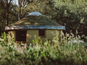 Handcrafted Roundhouse on a Rural Glampsite near Weston Longville, Norfolk, England